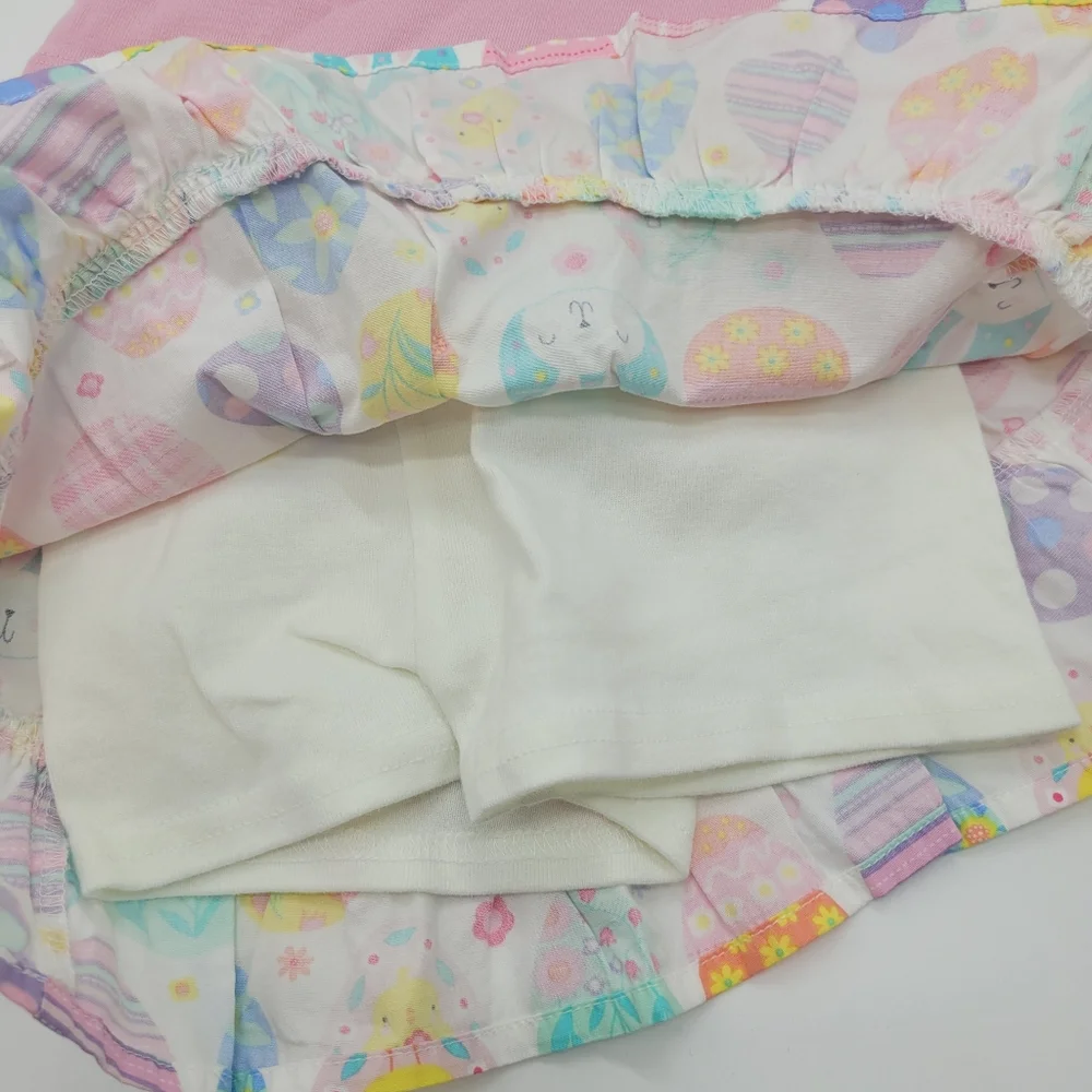 Gymboree Outfit Pink Bunny Tee Colorful Egg Skirt Embroidered Size 12-18mo NEW